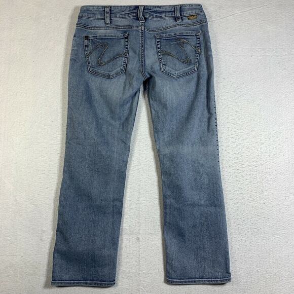 Silver Jeans Womens 31 Blue Santorini Low Rise Bootcut Denim Pockets 90s 00s Y2K - Picture 5 of 13